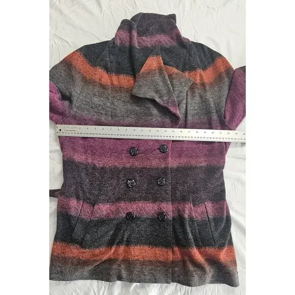 Tribal Double Breasted Striped Color Block Peacoat Size XL - Picture 12 of 15